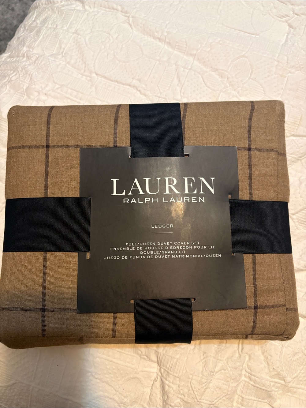 Lauren Ralph Lauren Brown Plaid Ledger Duvet Cover Set